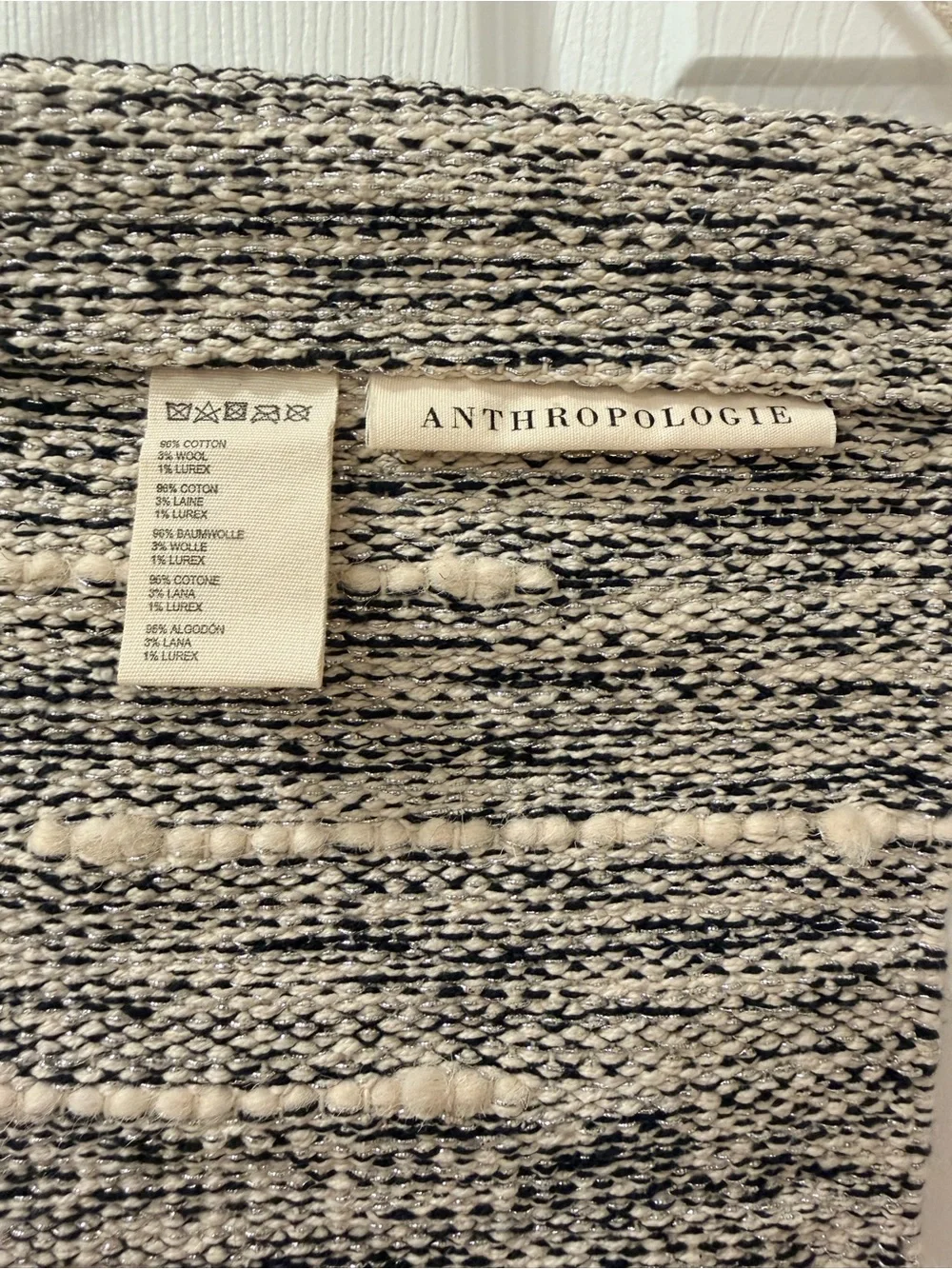 Neutral Black & Cream Woven Wall Hanging - Boho Home Decor
